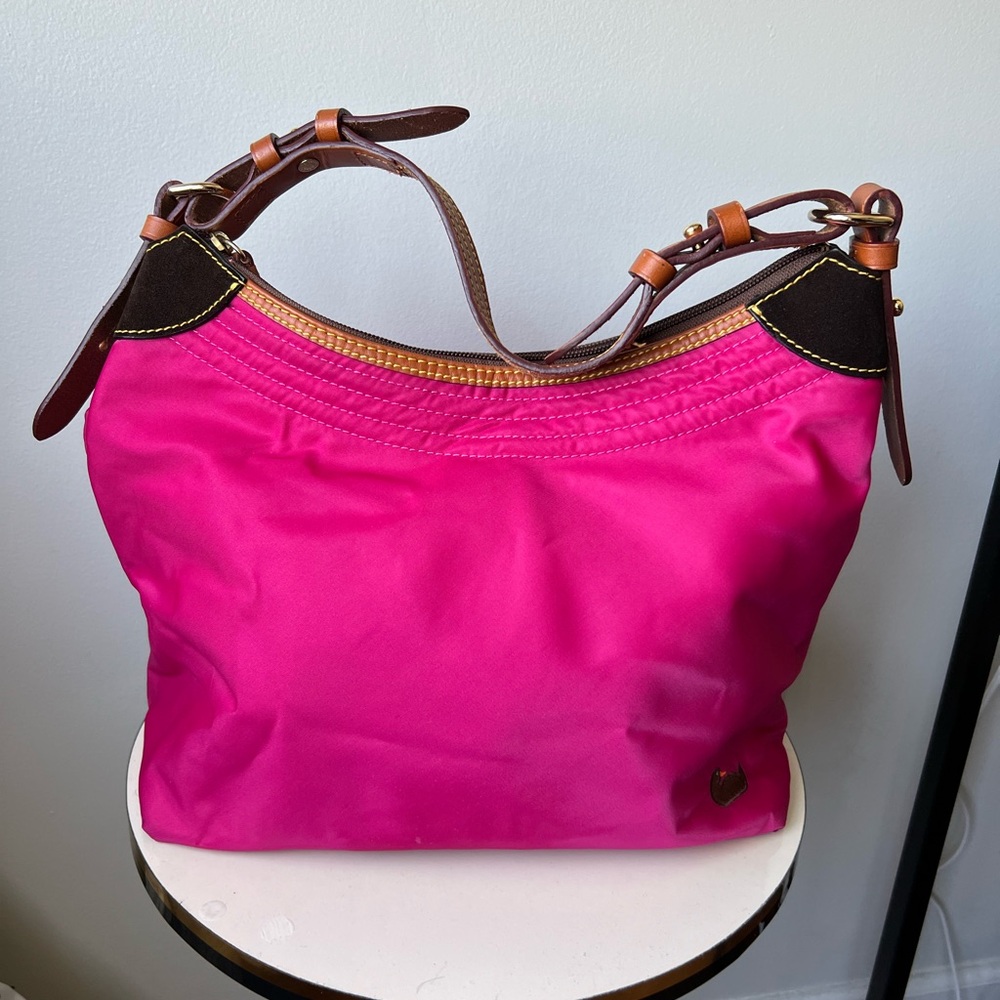 Vintage Hot Pink Dooney and Burke Nylon Handbag
